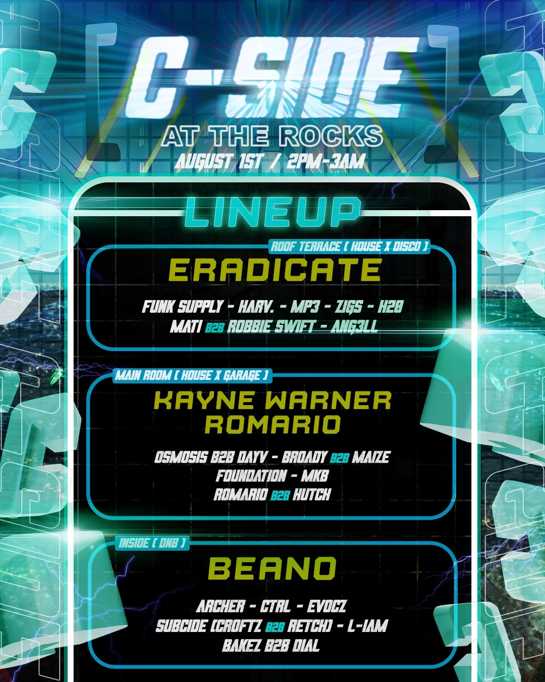 C-SIDE full event lineup poster