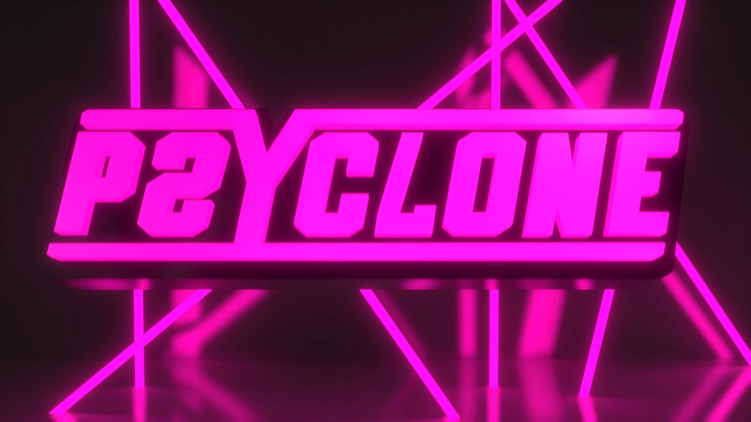 PSYCLONE neon pink 3D logo render